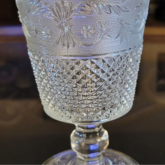 Vintage Lot of 5 American Provencial cut glass water goblet - Picture 4 of 5